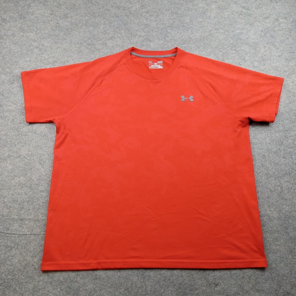 Under Armour Shirt Mens Large Red HeatGear Loose Fit Athletic Training Tee Top